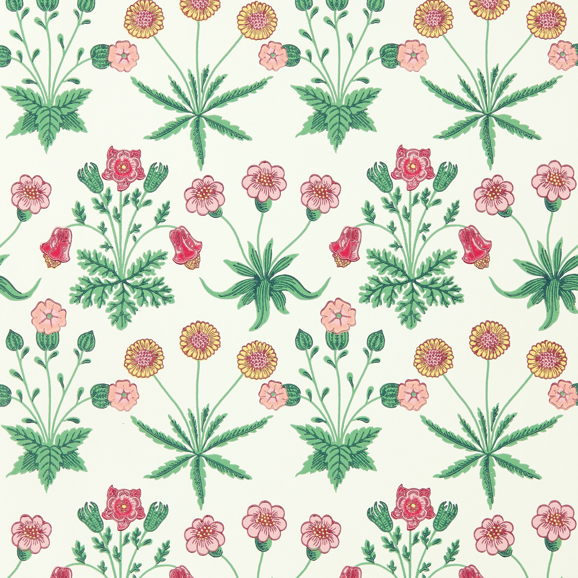 Daisy Wallpaper 510005 By Morris Co In Strawberry Fields